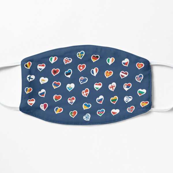 Eurovision Song Contest Country Flags in Hearts Flat Mask