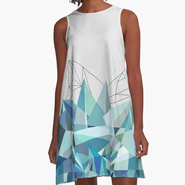 Colorflash 3 Turquoise A-Line Dress