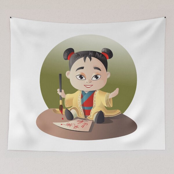 Item preview, Beautiful Chinese Girl Writing Chinese Letters,Dressing The cheongsam designed and sold by MoStorish.