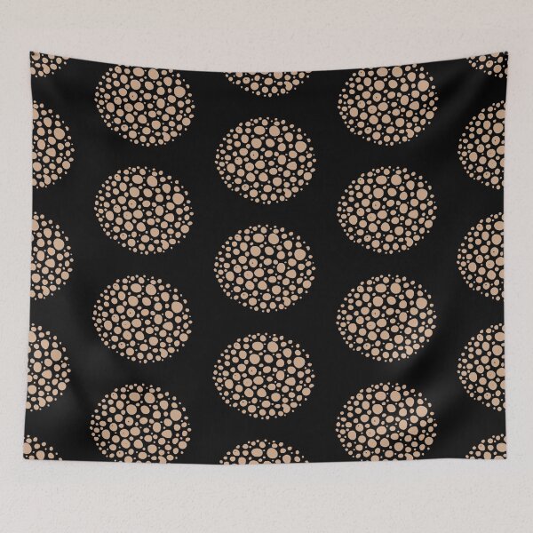Item preview, Crater planet large-scale fashion print, gold on black designed and sold by Susan Marie Williams.