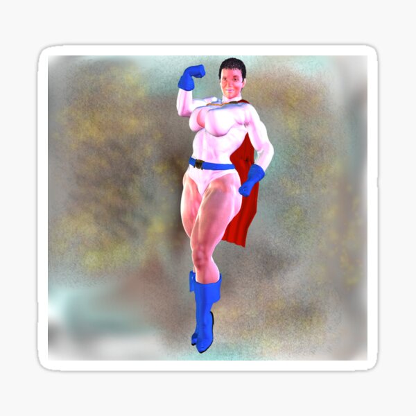 Black Power Girl : A Muscular Black Superhero... Sticker