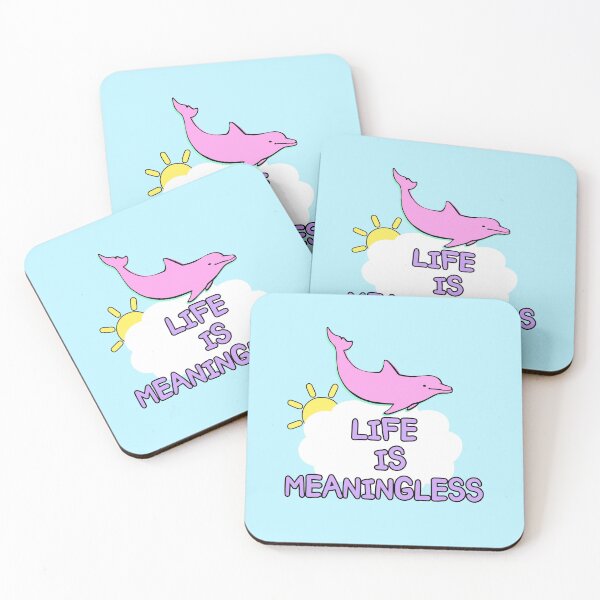Item preview, Life is meaningless happy dolphin meme joke designed and sold by Captain-Jackson.