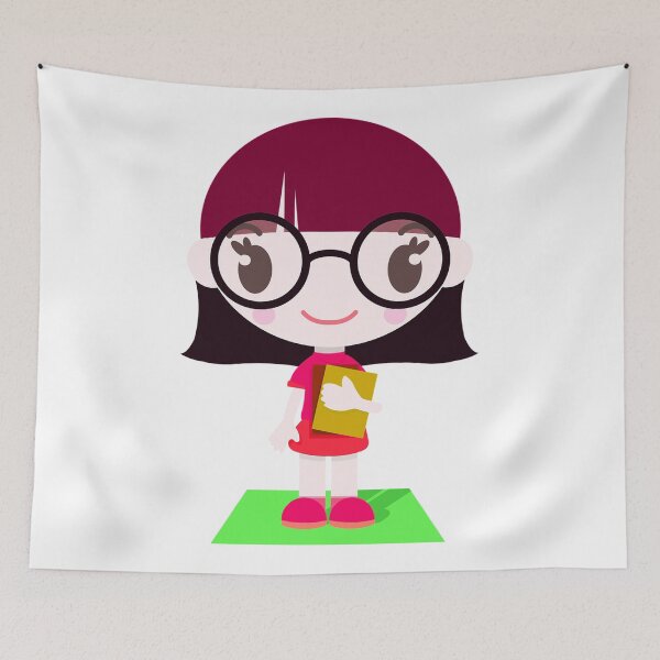 Item preview, Cute Girl With Glasses Holding a Book, Back to School designed and sold by MoStorish.