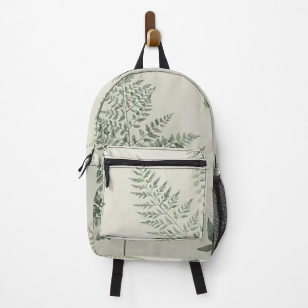 Item preview, Green Fern Leaves Beige Background designed and sold by WearWolfDesigns.