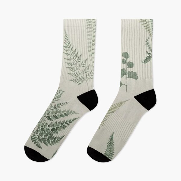 Item preview, Green Fern Leaves Beige Background designed and sold by WearWolfDesigns.