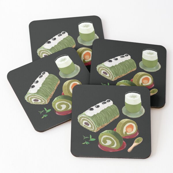 Item preview, Assorted Matcha Desserts - Green Tea Latte and Roll Cakes designed and sold by Alicia Chee.