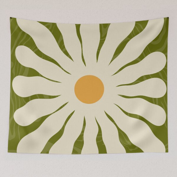 Item preview, White Daisy Flower 70s Retro Abstract designed and sold by trajeado14.