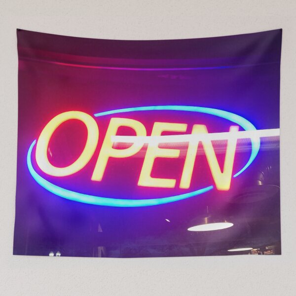 Item preview, Neon Open Sign We're Open tonight for Fun designed and sold by prohockeylabs.