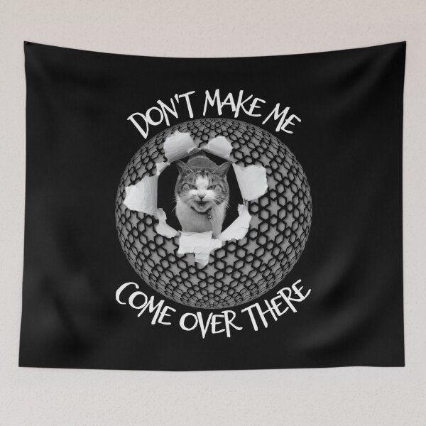 Item preview, Don't Make Me Come Over There - Angry Cat Black and White designed and sold by TheKingdomAttic.