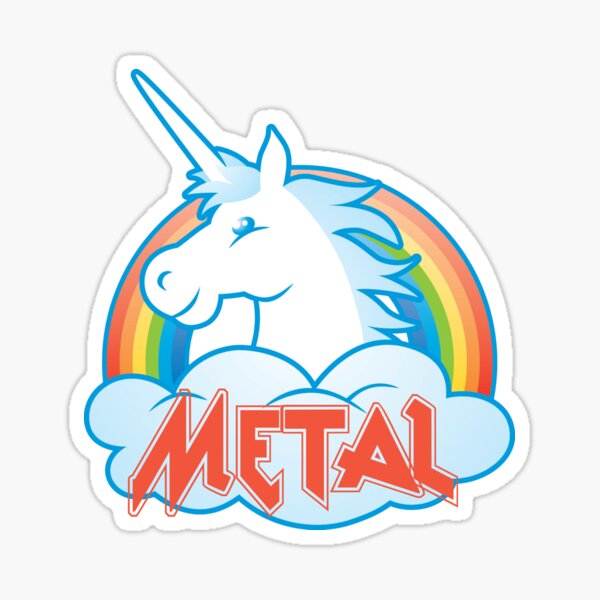Metal Unicorn Sticker