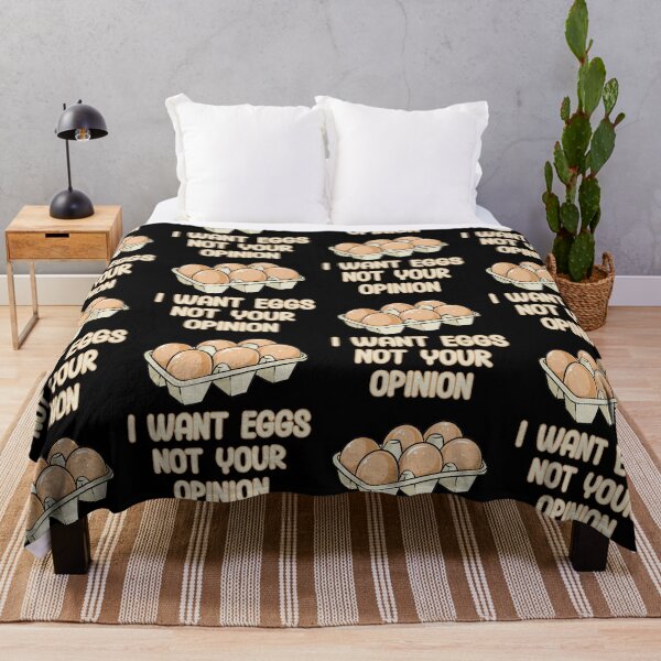 Item preview, I Want Eggs Not Your Opinion Funny Food Quote designed and sold by TheButtonCrew.