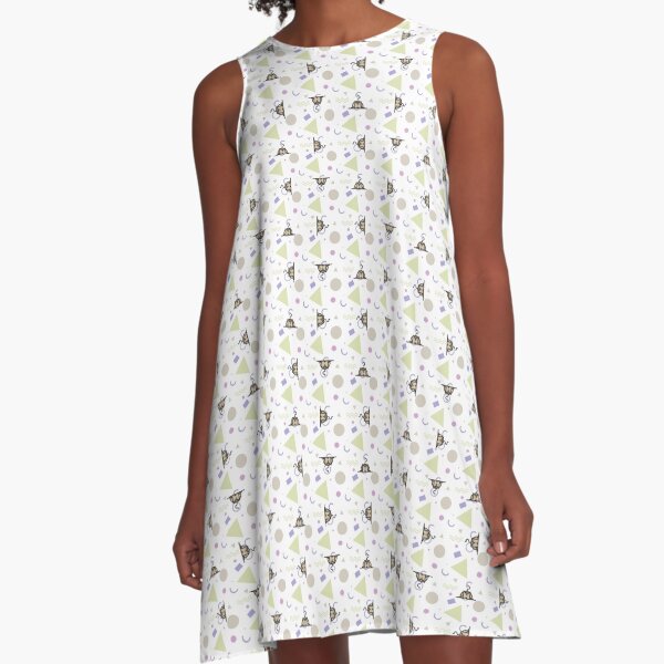 Cat pattern Vestido acampanado