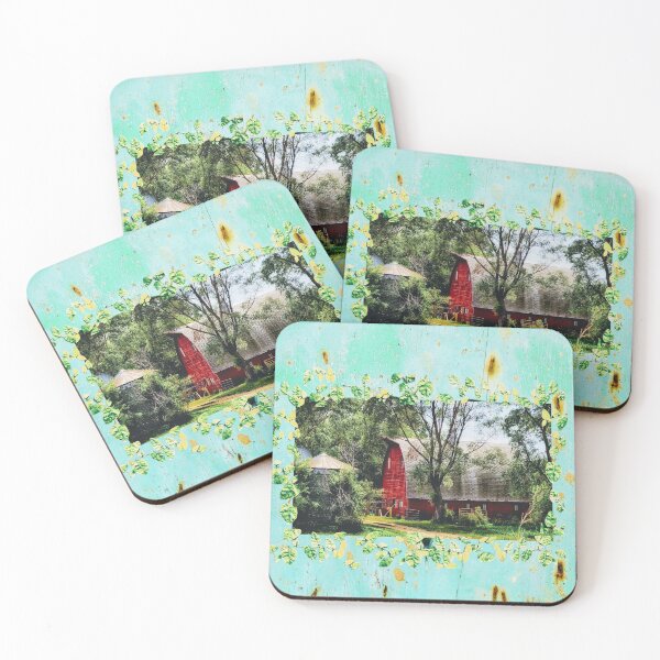 Item preview, Red Barn on Blue designed and sold by Kay Grinsteinner.