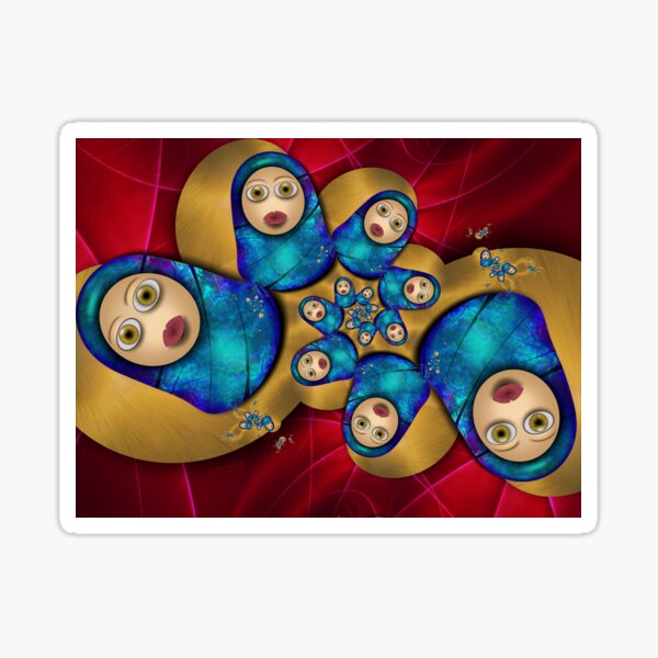 Inner Child - Russian Dolls At Night Sticker