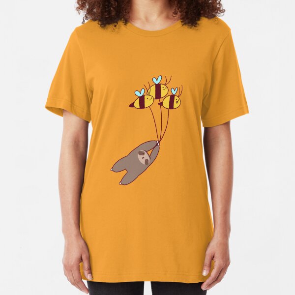 Sloth and Bumble Bees Slim Fit T-Shirt