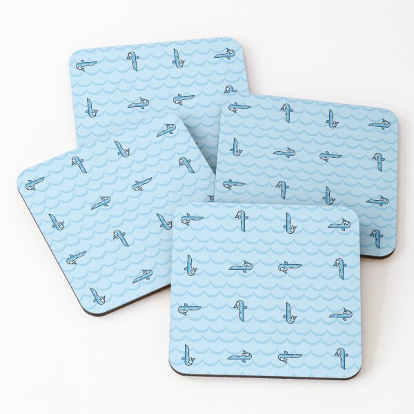Shark pattern Posavasos (lote de 4)