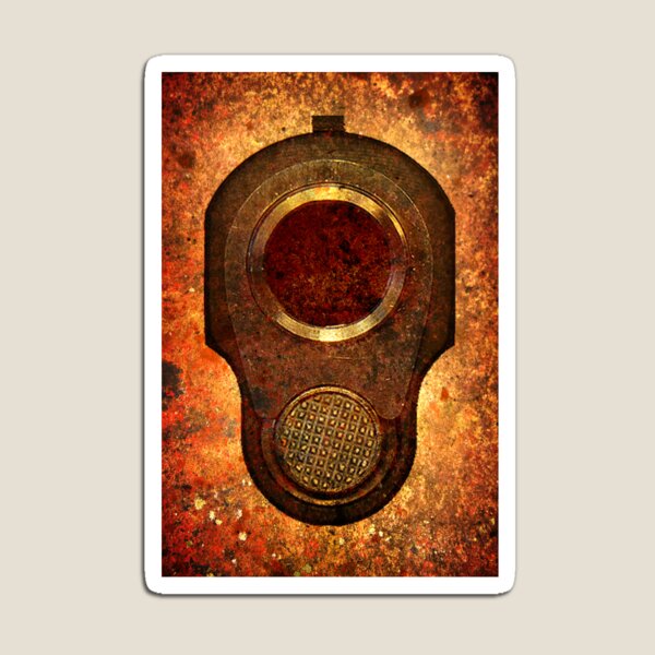 M1911 Muzzle On Rusted Background Magnet