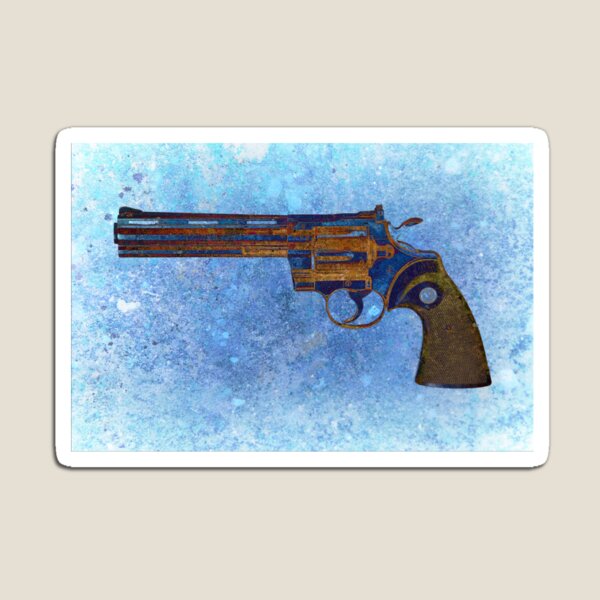 Colt Python 357 Mag On Blue Background. Magnet