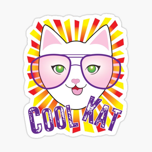 Cool Kat Kid Design Sticker