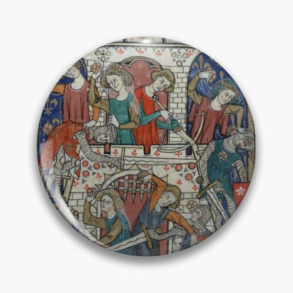 Item preview, Medieval Women Defending Castle with Flowers - Illuminated Manuscript designed and sold by emovendo.