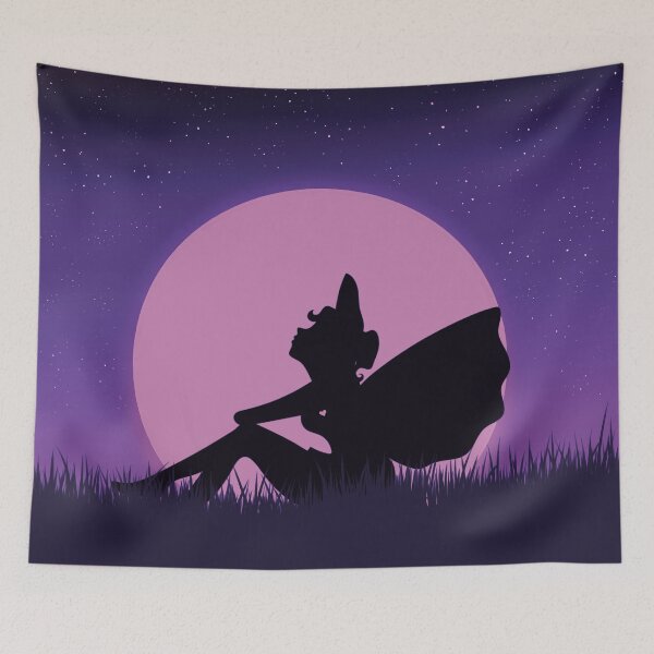 Item preview, Fairy Moon: Purple, Mystical, Stars, Fantasy, Landscape, Moonscape, Nature, Heart designed and sold by silentndesigns.