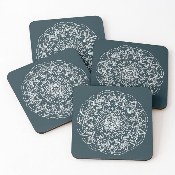 Item preview, White mandala on teal  designed and sold by MrsFishDesigns.
