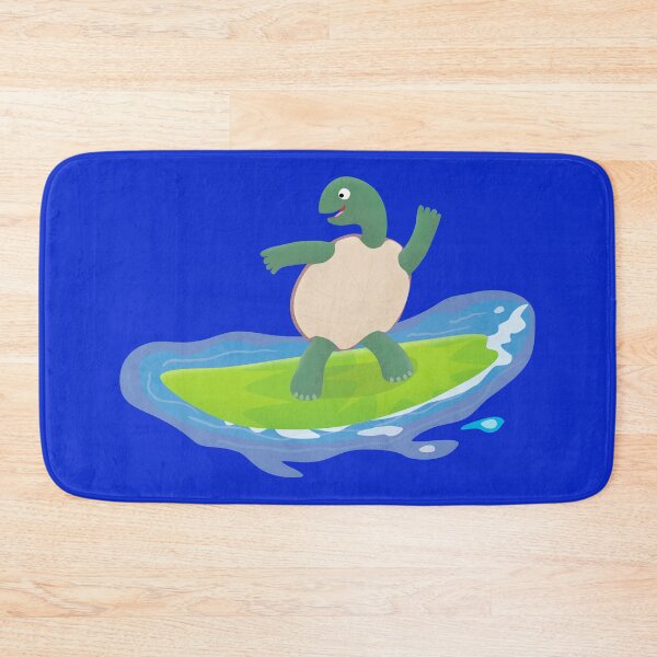 Item preview, Funny tortoise wave surfing cartoon designed and sold by FrogFactory.