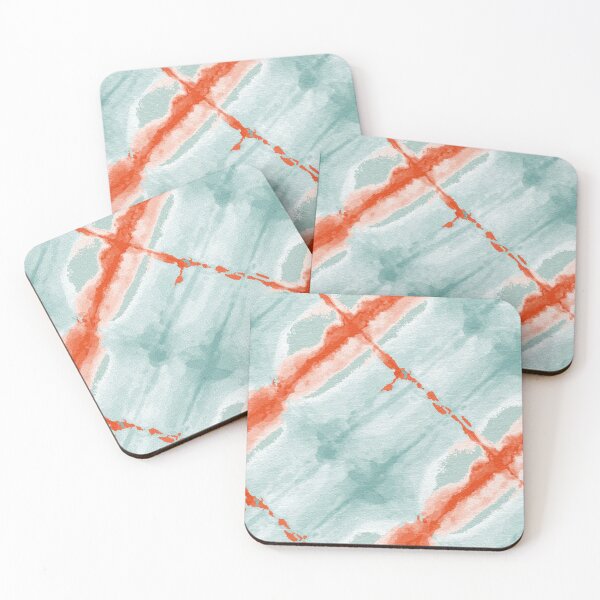 Item preview, Teal & orange checks tie dye print designed and sold by RSDigitalPrintDesign.