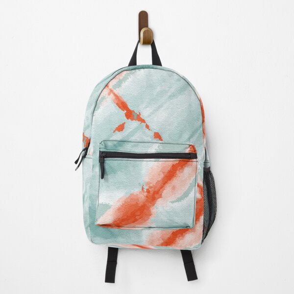 Item preview, Teal & orange checks tie dye print designed and sold by RSDigitalPrintDesign.