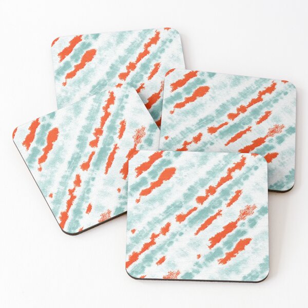 Item preview, Teal & Orange Strips Tie dye Print designed and sold by RSDigitalPrintDesign.