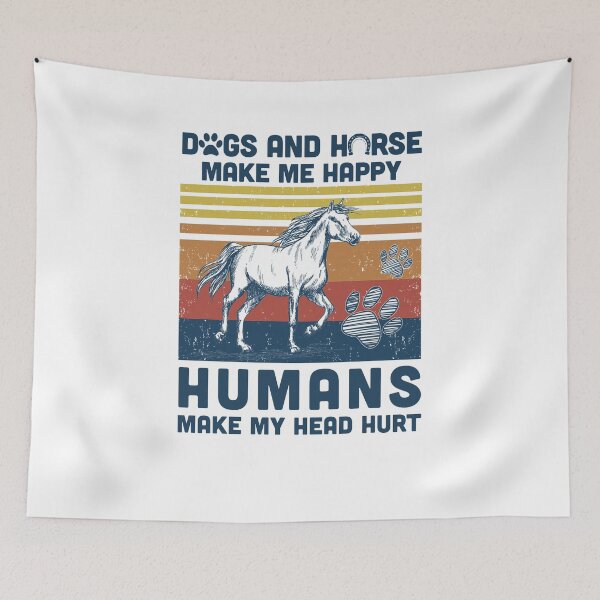 Item preview, Dogs And Horses Make Me Happy Human Make My Head Hurt designed and sold by cadieuxart.