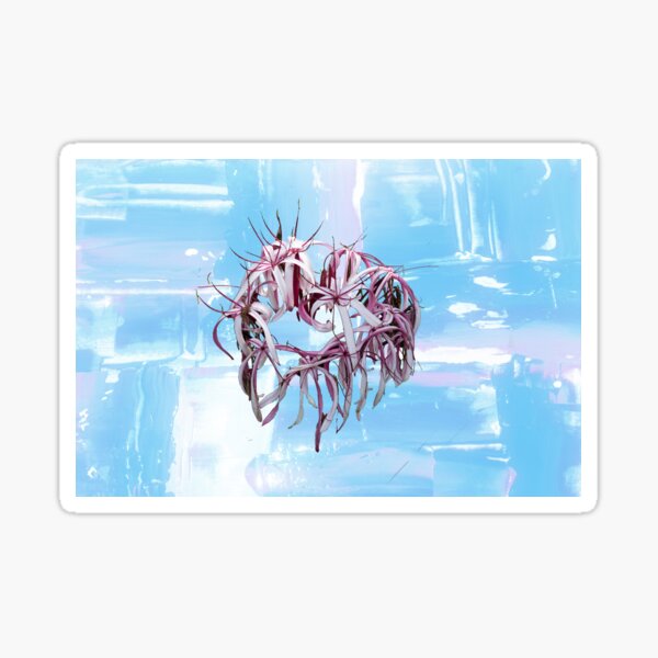Ring of Flowers on Blue Sticker