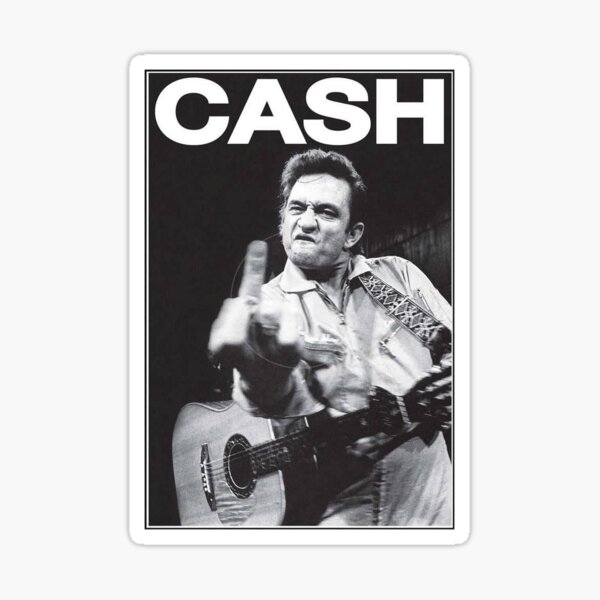 Johnny Cash Sticker Glossy Sticker