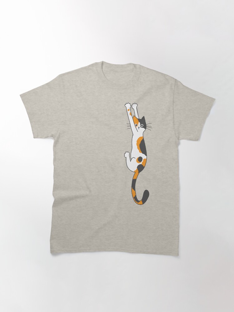 Thumbnail 3 of 7, Classic T-Shirt, Calico Cat Hanging On designed and sold by ShortCoffee.