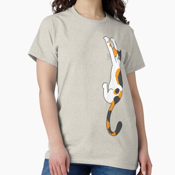 Calico Cat Hanging On Classic T-Shirt