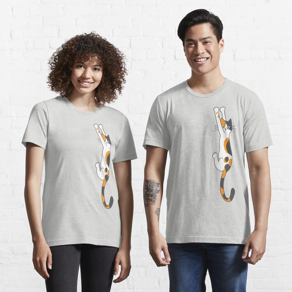 "Calico Cat Hanging On " Tshirt for Sale by ShortCoffee Redbubble