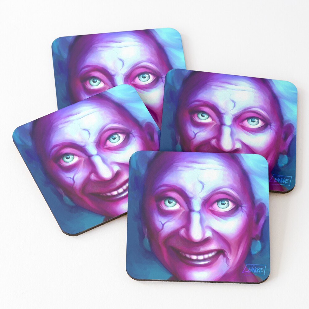 Friendly Ghost Gramma Coasters (Set of 4)