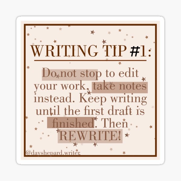 Writing Tip #1 Sticker
