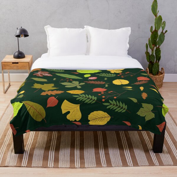 Item preview, Autumn Leaves on Hunter green, designed and sold by funnyasma.