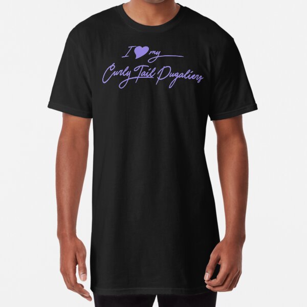 I Love My Curly Tail Pugaliers Apparel & Gear - Lila Camiseta larga