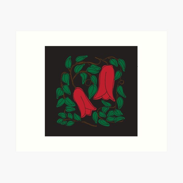 Vista previa del artículo con la obra «Copihues en el bosque», diseñado y vendido por FrancesPoff.