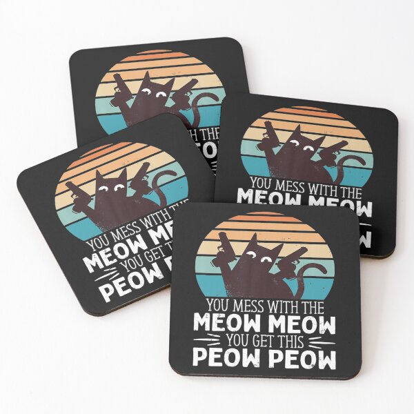Item preview, You Mess With The Meow Meow You Get The Peow Peow Vintage T-Shirt, Cat Pew Pew Shirt designed and sold by Trendy Shirt.