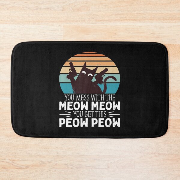 Item preview, You Mess With The Meow Meow You Get The Peow Peow Vintage T-Shirt, Cat Pew Pew Shirt designed and sold by Trendy Shirt.
