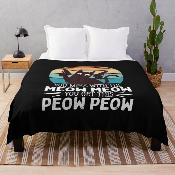 Item preview, You Mess With The Meow Meow You Get The Peow Peow Vintage T-Shirt, Cat Pew Pew Shirt designed and sold by Trendy Shirt.