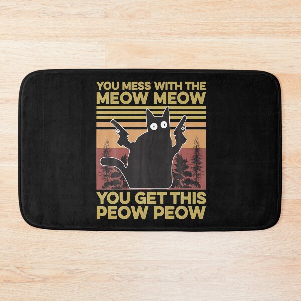 Item preview, You Mess With The Meow Meow You Get The Peow Peow Vintage T-Shirt, Cat Pew Pew Shirt designed and sold by Trendy Shirt.