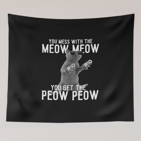 Item preview, You Mess With The Meow Meow You Get The Peow Peow Vintage T-Shirt, Cat Pew Pew Shirt designed and sold by Trendy Shirt.