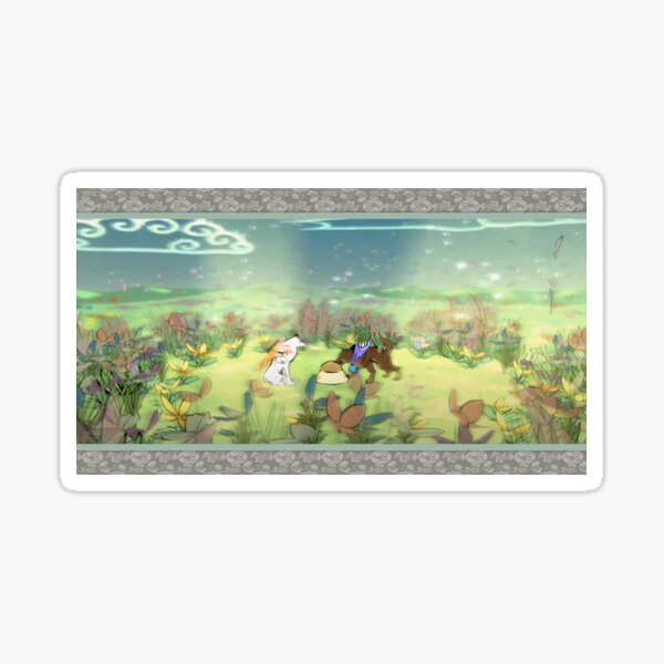 Vista previa del artículo con la obra «Escena tierna de Okami alimentando a un perro», diseñado y vendido por John Soprano.