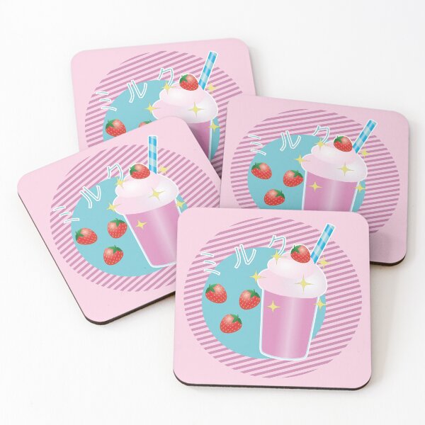 Item preview, Japanese Aesthetics Kawaii Strawberry Milk Shake 90 Retro Design designed and sold by NightGleam.