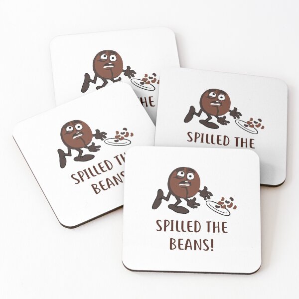 Item preview, Who spilled the beans - the gossip monger bean, the gossiping friend pun designed and sold by Aziro-designs.