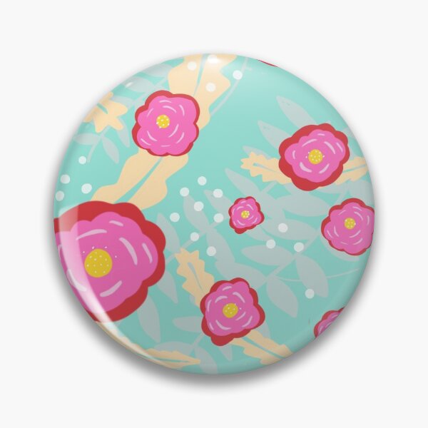 Item preview, turquoise teal pink Flower pattern designed and sold by Joey Judd.
